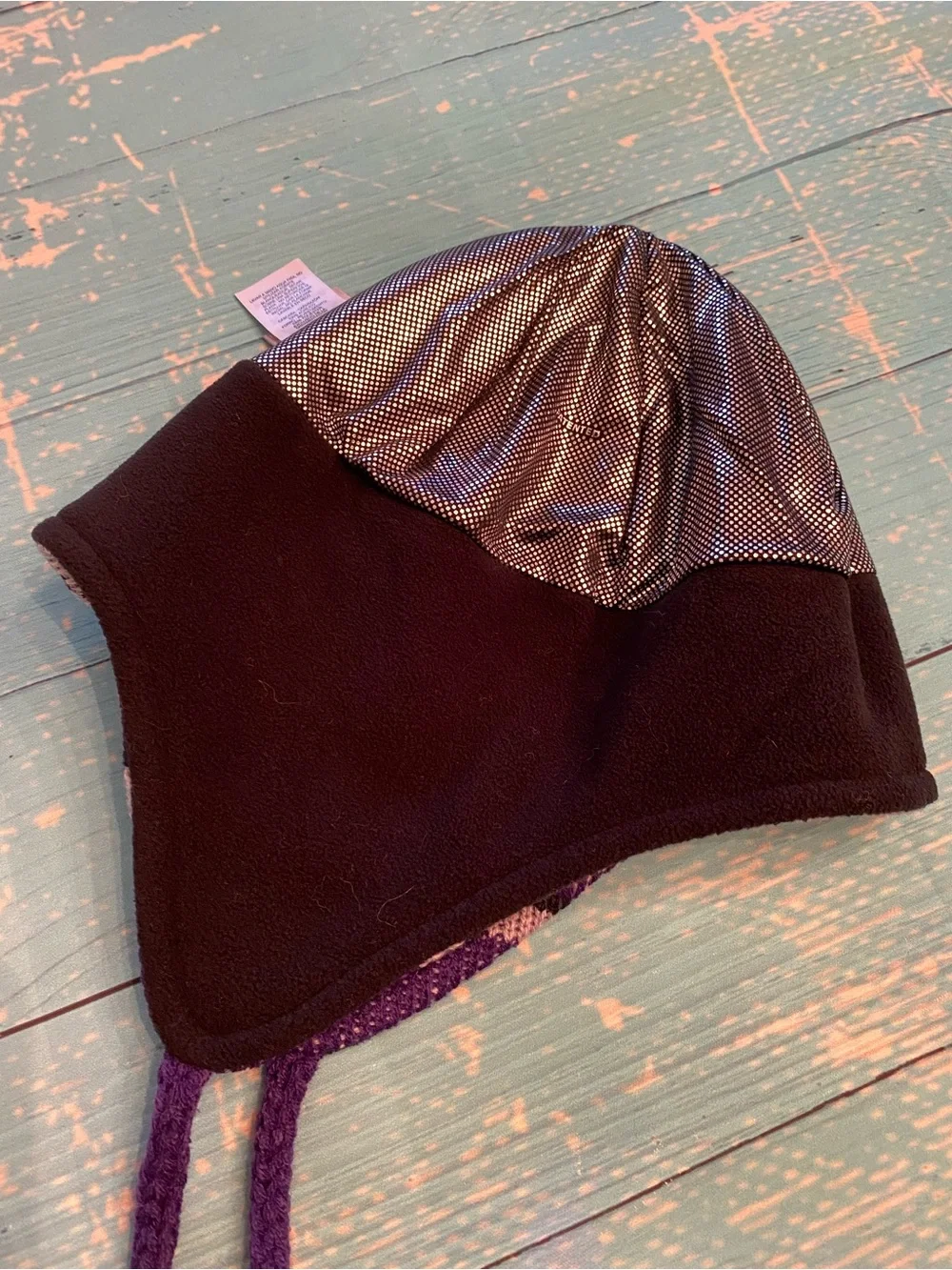 Columbia Purple Winter Earflap Hat With Tassels